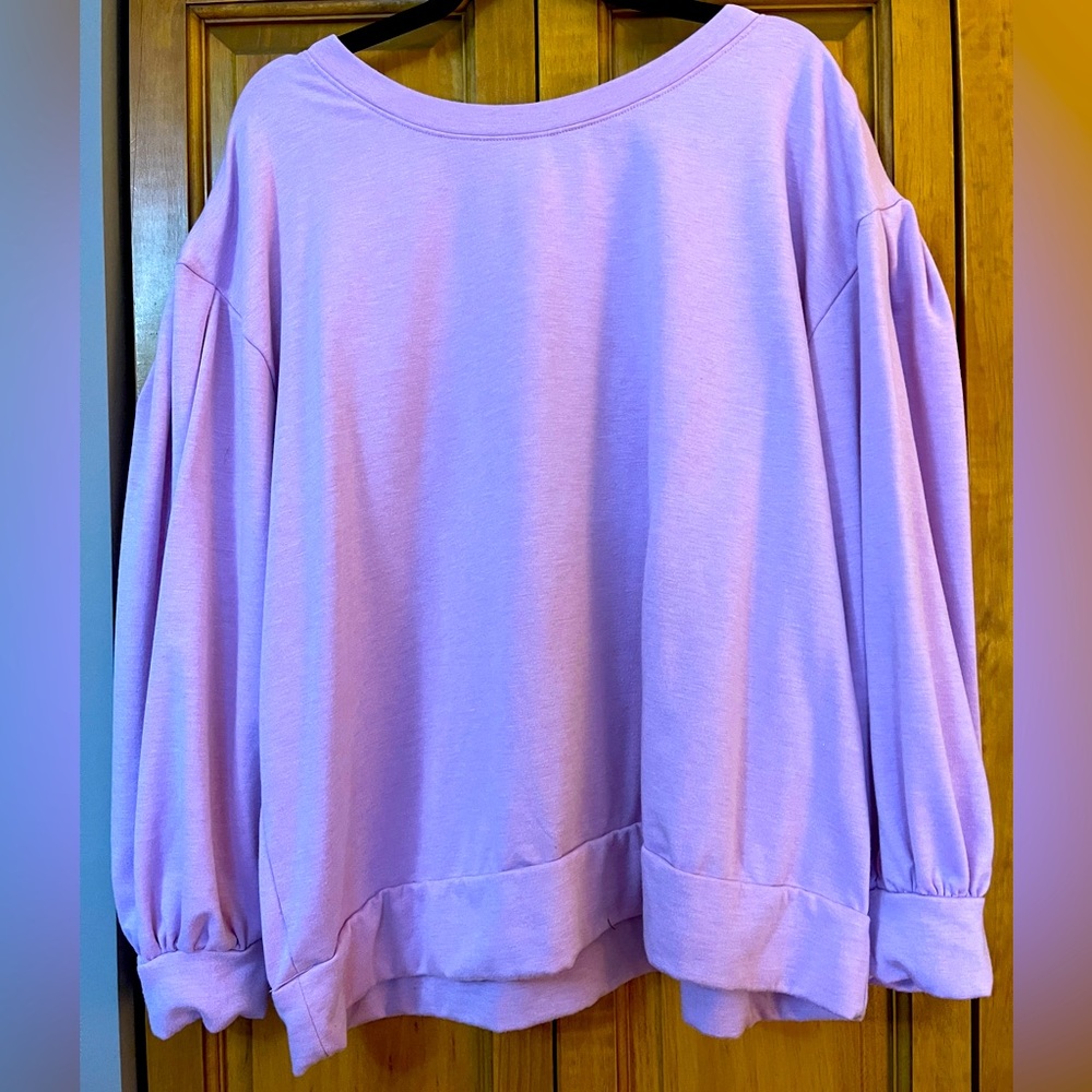 Puff sleeve lavender sweatshirt